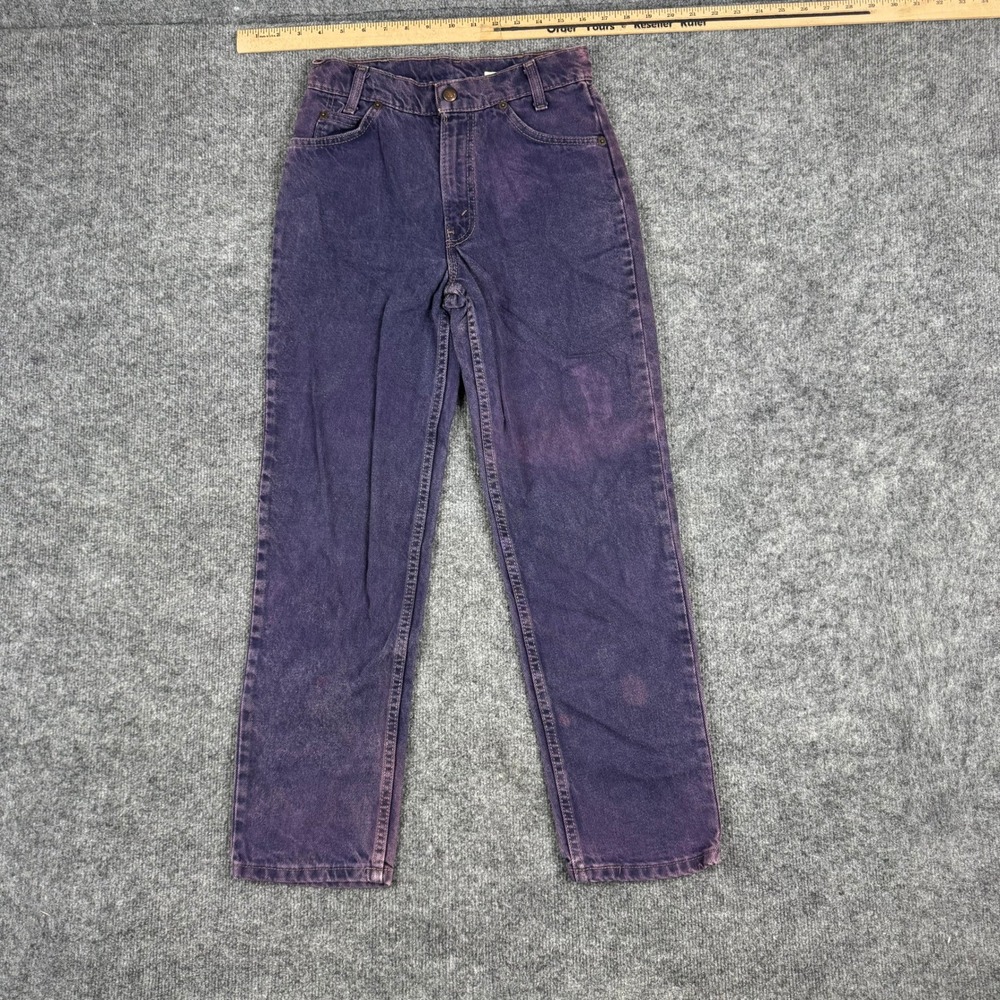 Levi's Jeans Girls Size 14R Purple Orange Tab Cotton Straight Leg USA Stained